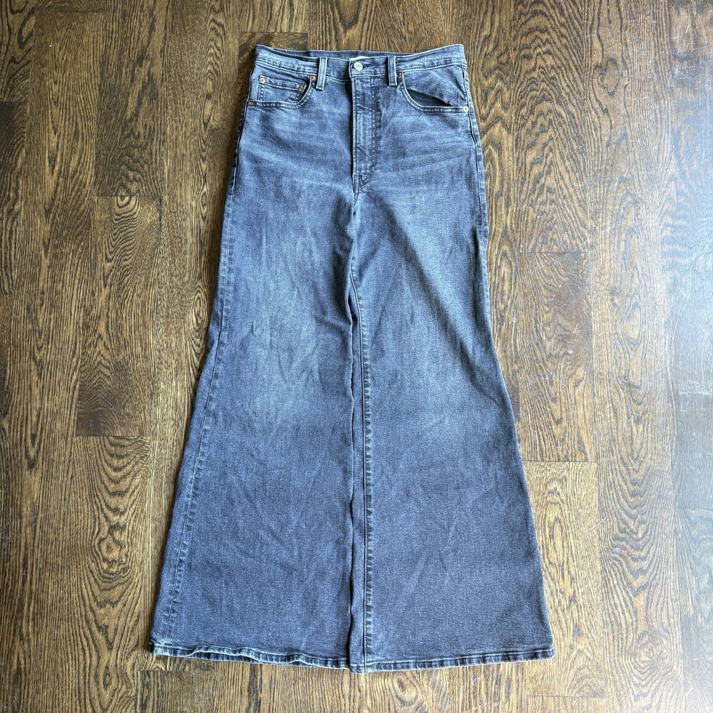 Levi's Ribcage Black Wash Wide Leg Flare Jeans Sz. 30x32